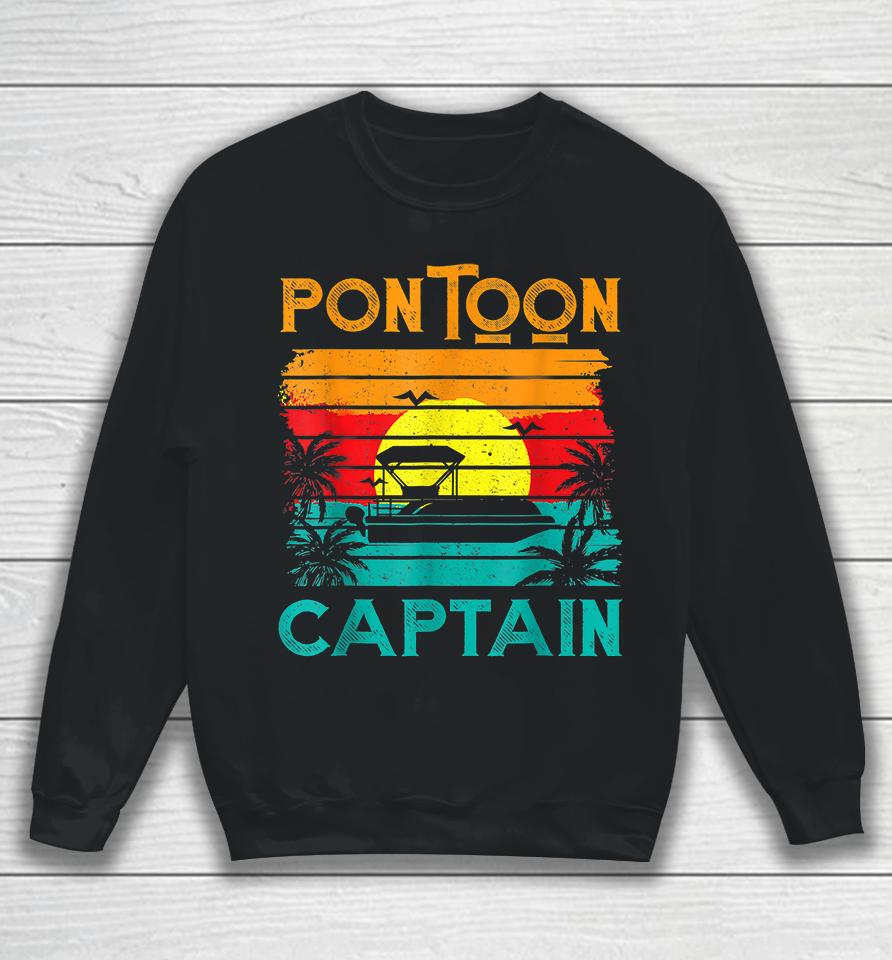 Pontoon Captain Retro Vintage Sweatshirt