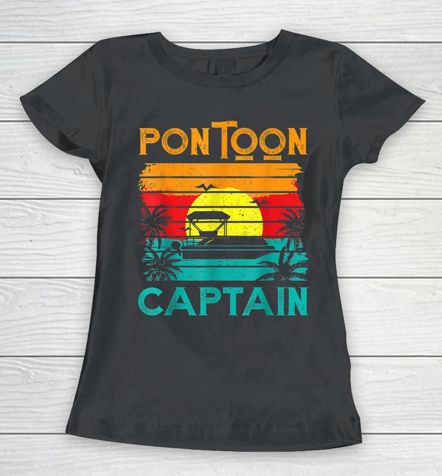 Pontoon Captain Retro Vintage Women T-Shirt