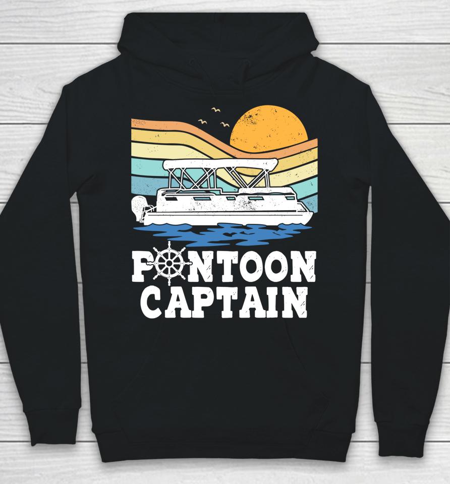 Pontoon Captain Vintage Pontoon Boat Boating Pontooning Gift Hoodie