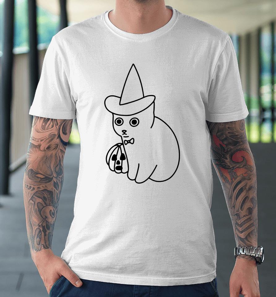 Poorly Cat Draw It's Time Cat Halloween Premium T-Shirt