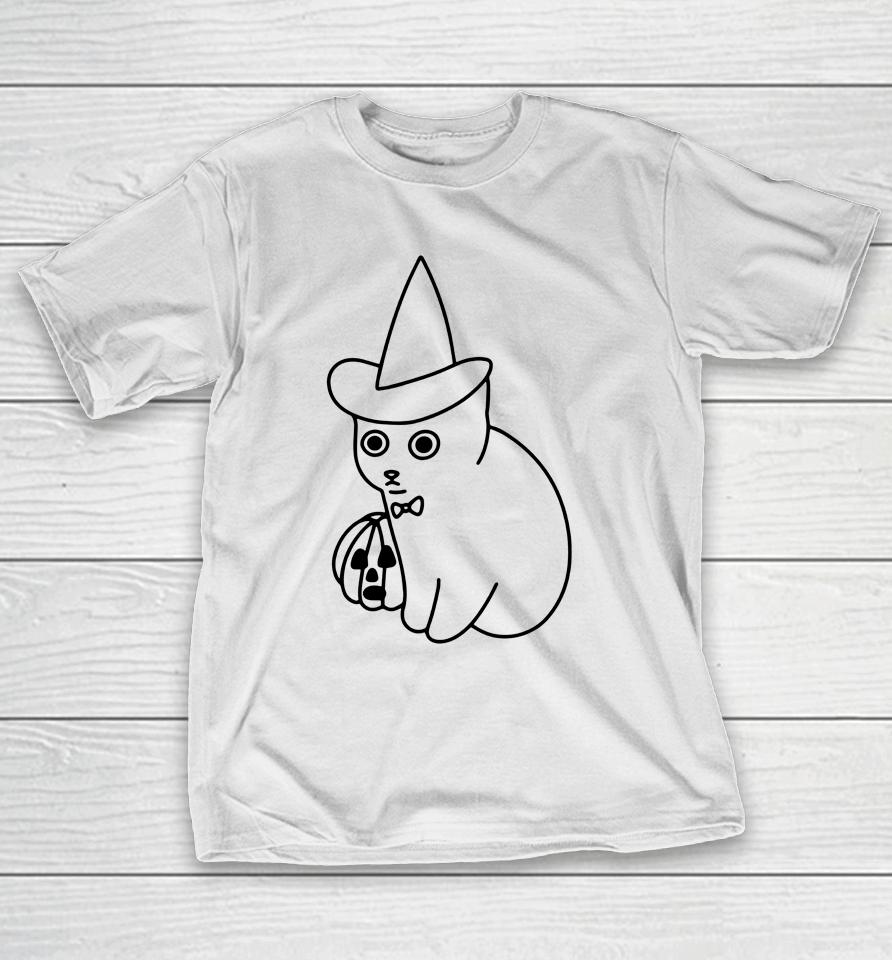 Poorly Cat Draw It's Time Cat Halloween T-Shirt
