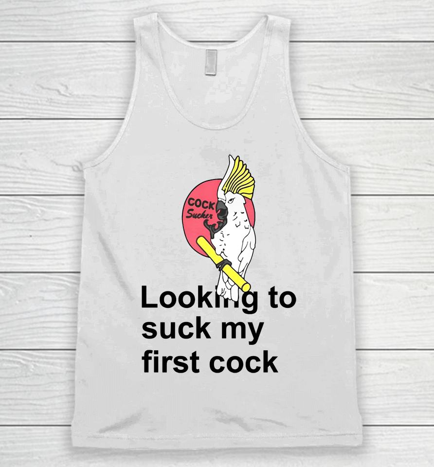 Poorly Translated  Looking To Suck My First Cock Unisex Tank Top