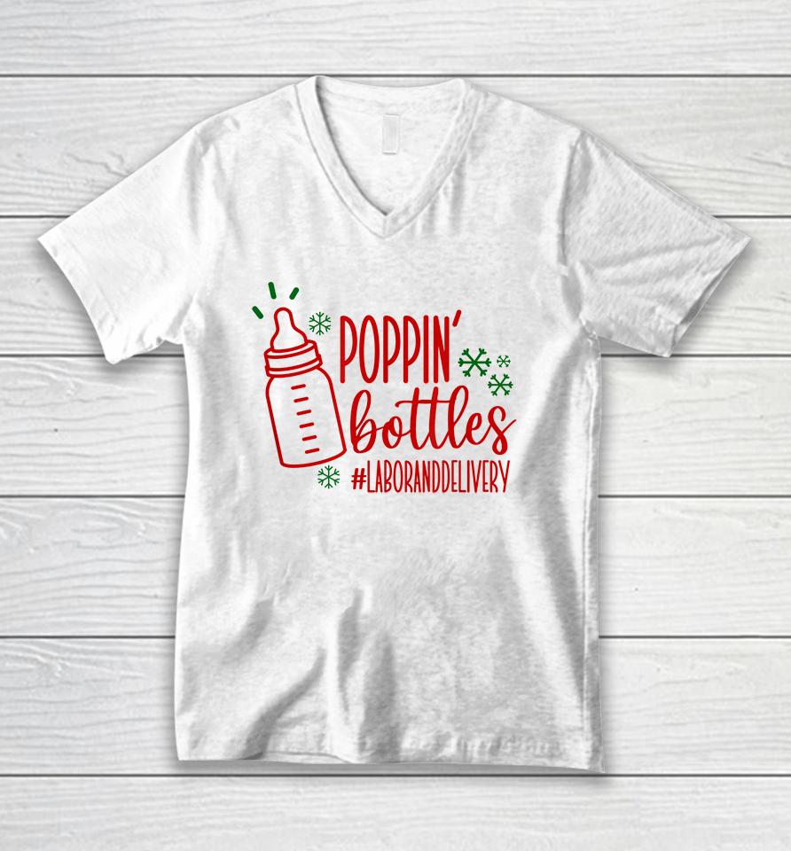 Poppin Bottles Labor And Delivery Nurse Unisex V-Neck T-Shirt