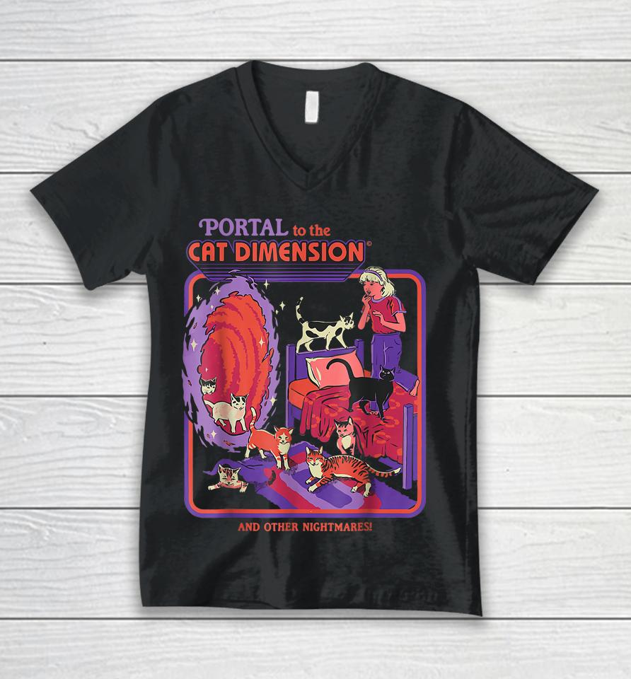 Portal To The Cat Dimension Halloween Unisex V-Neck T-Shirt