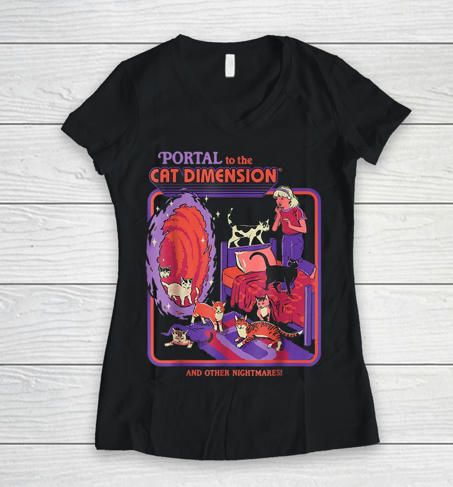 Portal To The Cat Dimension Halloween Women V-Neck T-Shirt