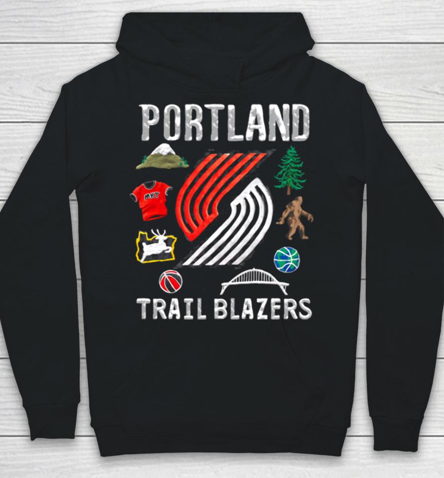 Portland Trail Blazers Nba Black Claymation Hoodie