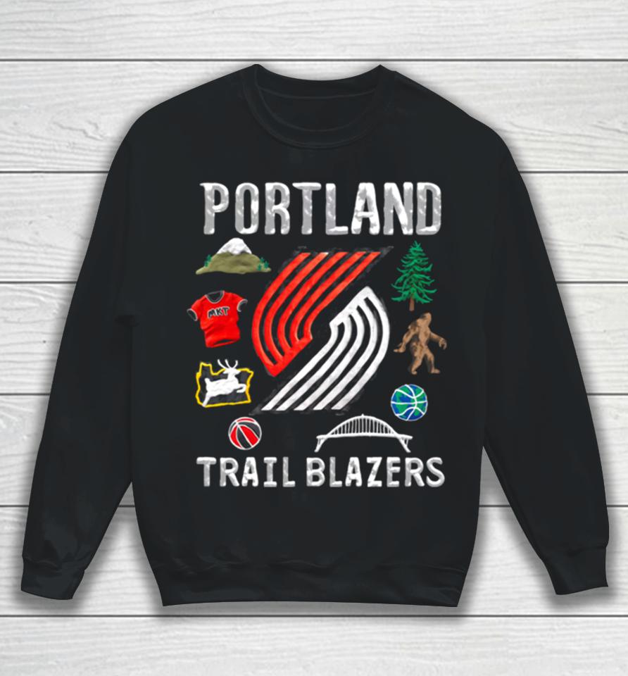 Portland Trail Blazers Nba Black Claymation Sweatshirt