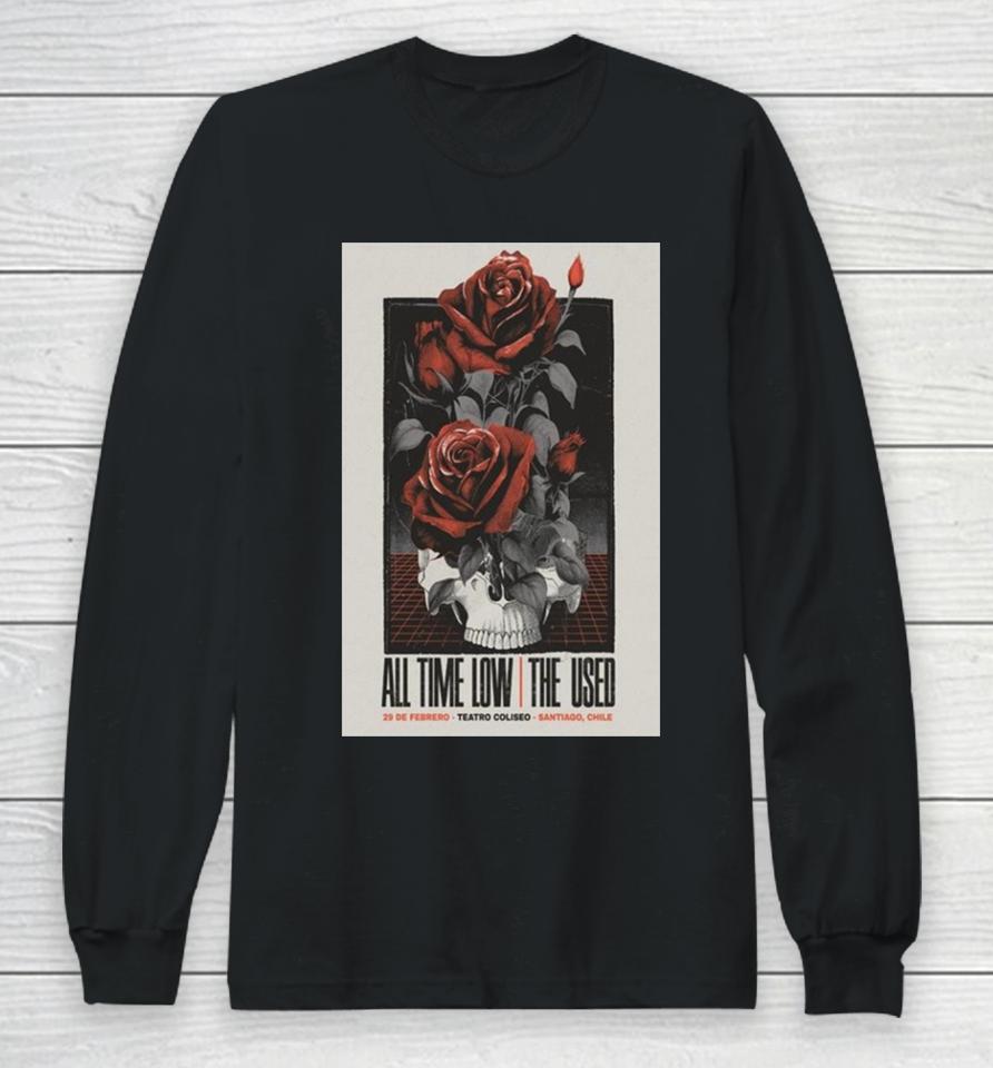 Poster All Time Low The Used 29 De Febrero Teatro Coliseo Santiago Chile Long Sleeve T-Shirt