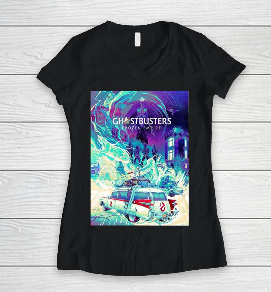 Poster Art For Ghostbusters Frozen Empire Women V-Neck T-Shirt