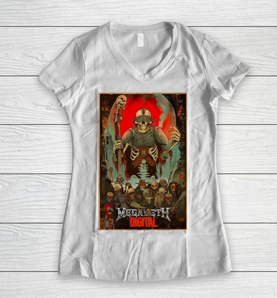 Poster Megadeth Digital Tour 2024 Women V-Neck T-Shirt