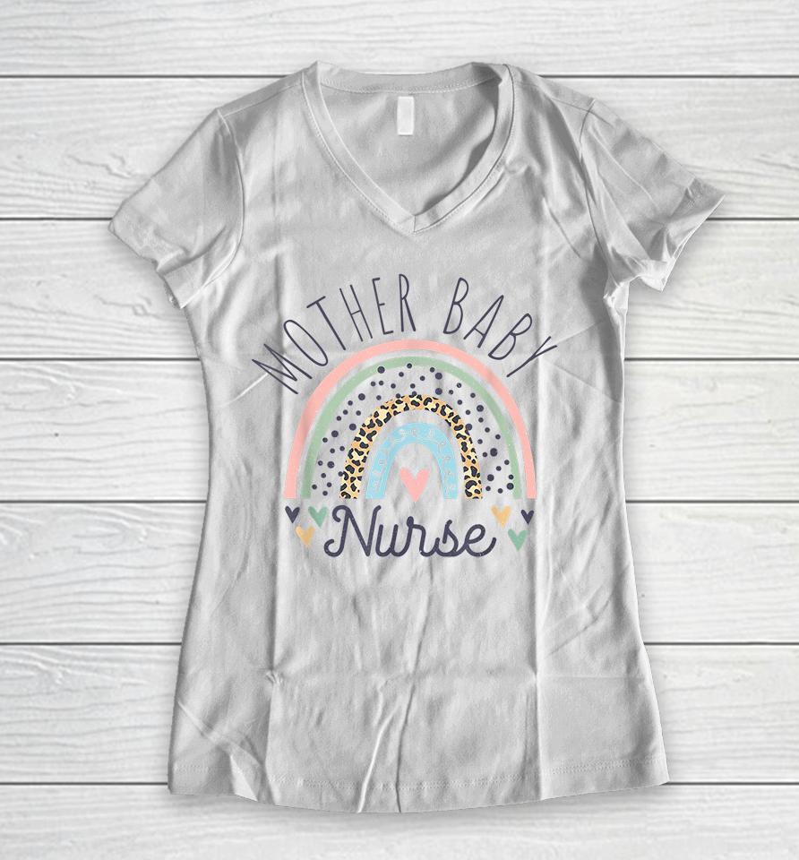 Postpartum Mother Baby Nurse Women V-Neck T-Shirt