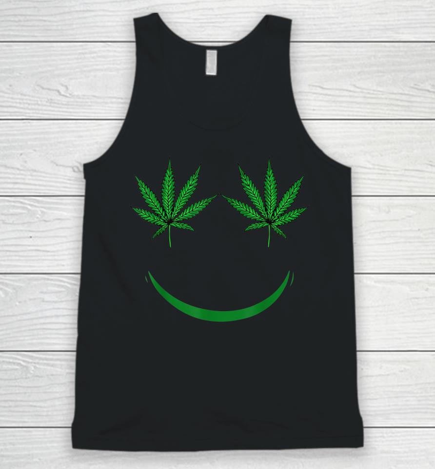 Pot Leaf Smiley Face Weed 420 Unisex Tank Top