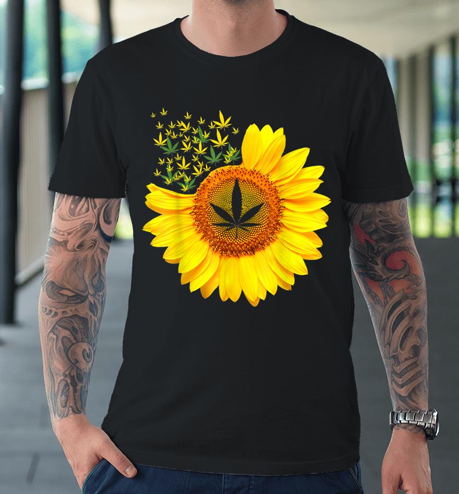 Pot Smoker Sunflower Weed Cannabis 420 Day Premium T-Shirt