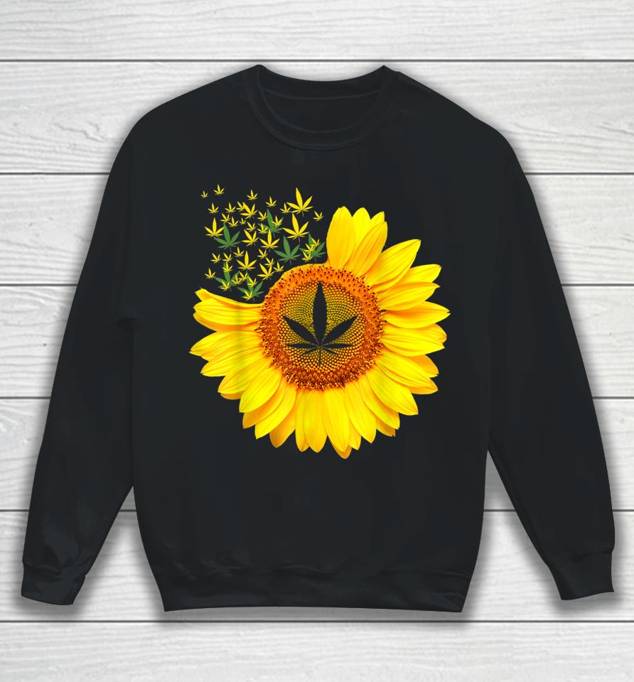 Pot Smoker Sunflower Weed Cannabis 420 Day Sweatshirt