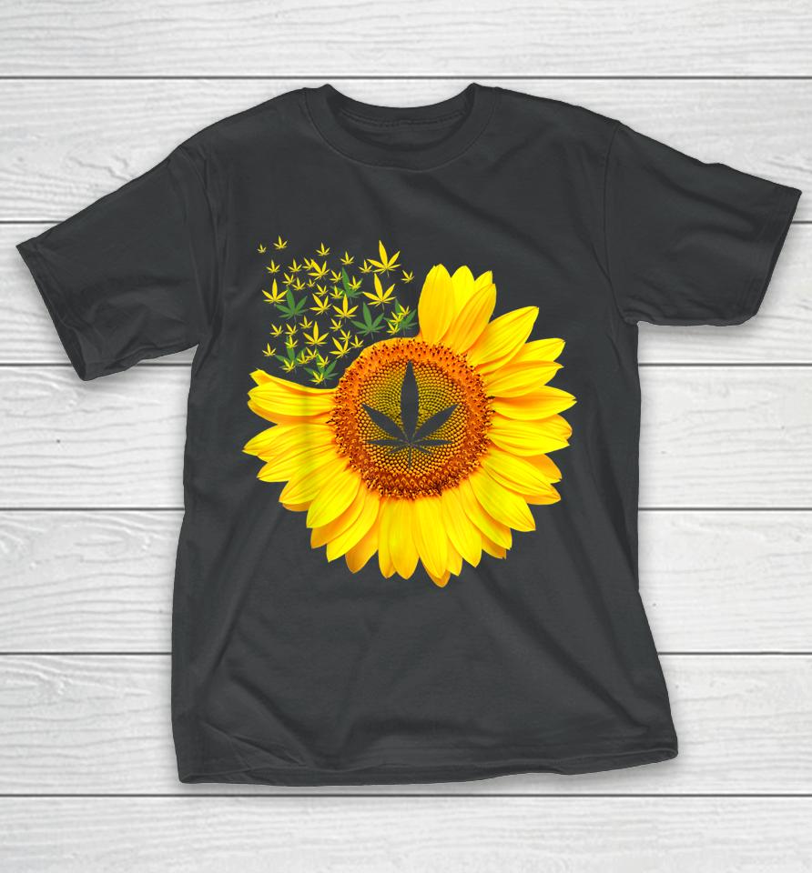 Pot Smoker Sunflower Weed Cannabis 420 Day T-Shirt