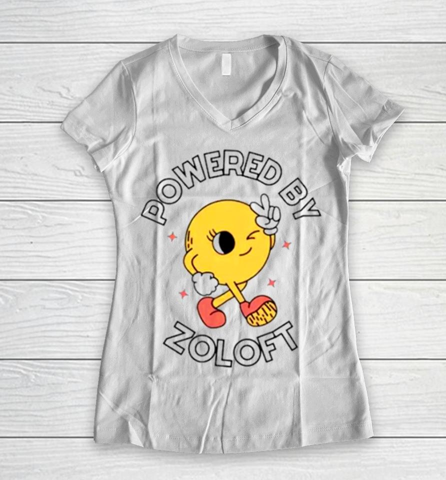 Powered By Zolotft Women V-Neck T-Shirt