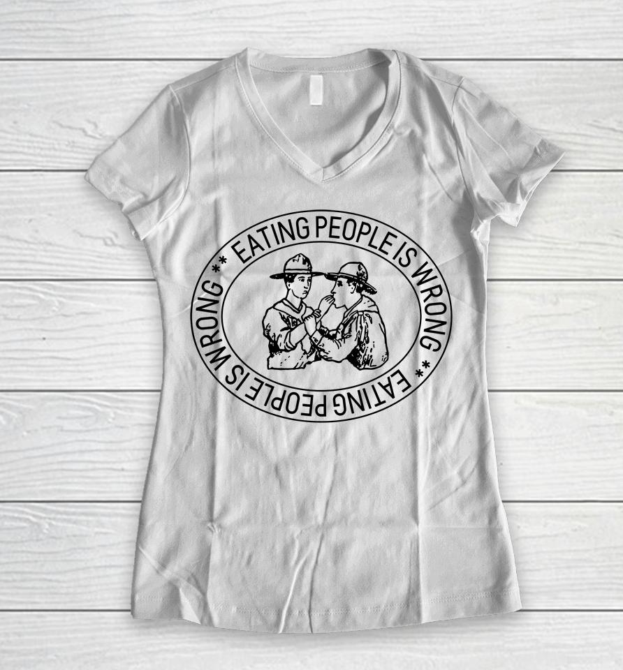 Ppberlin Merch  That Go Hard Eating People Is Wrong Weifl Herren Women V-Neck T-Shirt