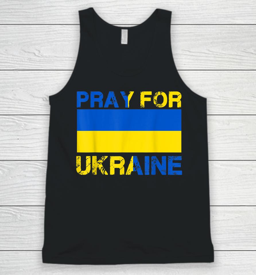 Pray For Ukraine I Stand With Ukraine Ukrainian Flag Vintage Unisex Tank Top