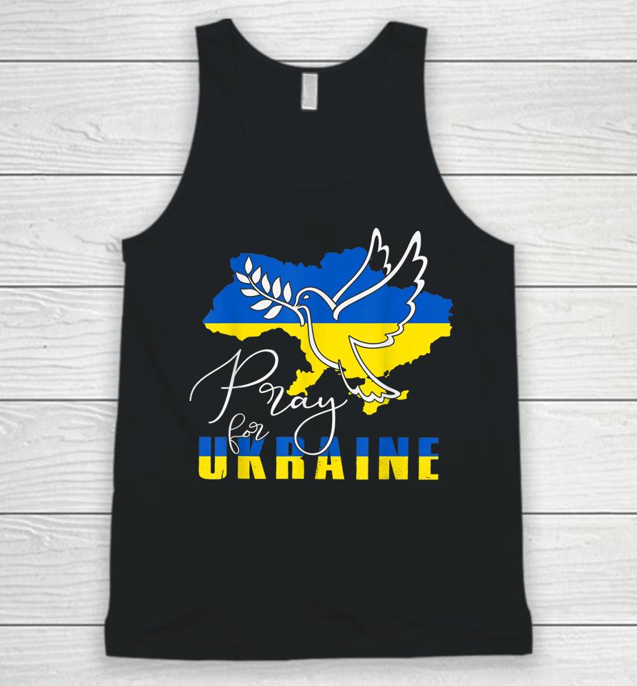 Pray For Ukraine Shirt Dove Flag I Stand With Ukraine Unisex Tank Top