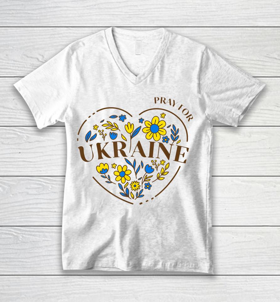 Pray For Ukraine Unisex V-Neck T-Shirt