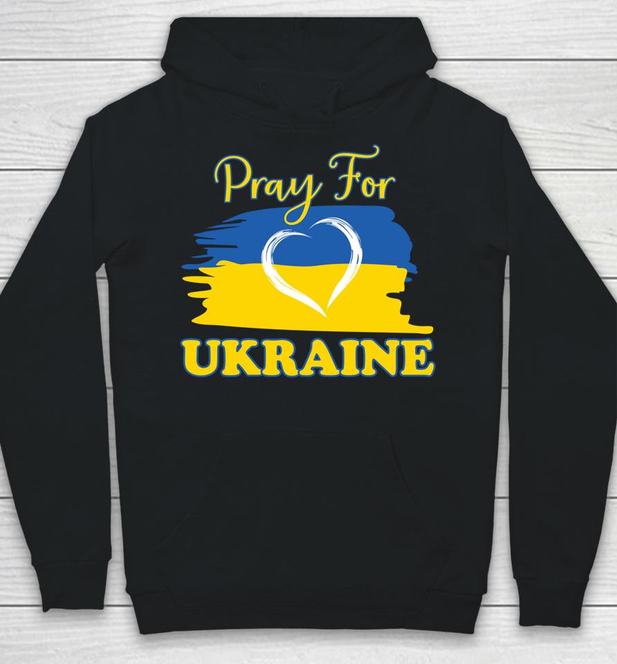 Pray For Ukraine Ukrainian Flag Heart Hoodie