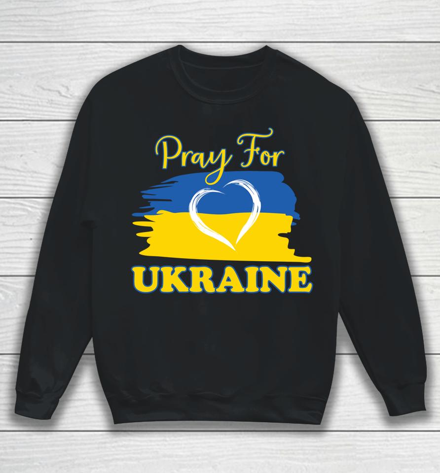 Pray For Ukraine Ukrainian Flag Heart Sweatshirt