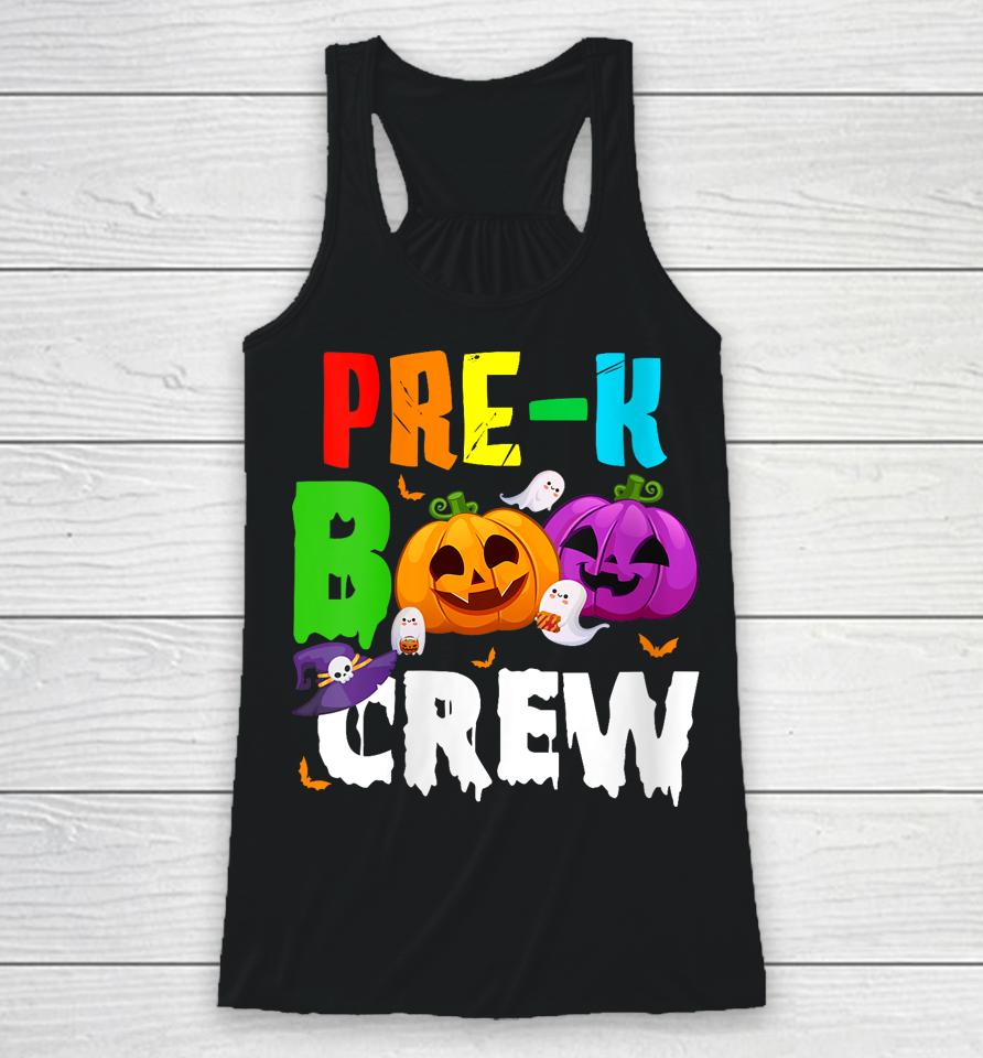 Pre K Boo Crew Funny Halloween Racerback Tank