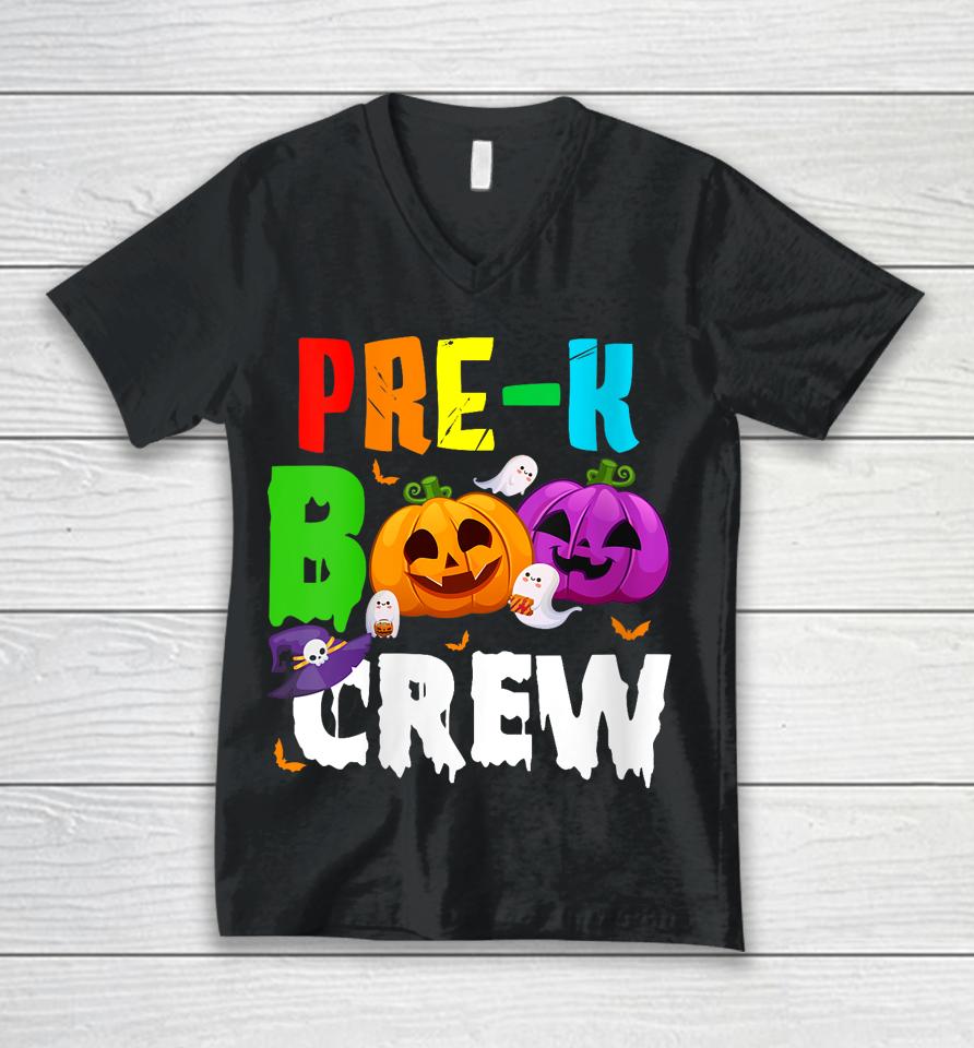 Pre K Boo Crew Funny Halloween Unisex V-Neck T-Shirt