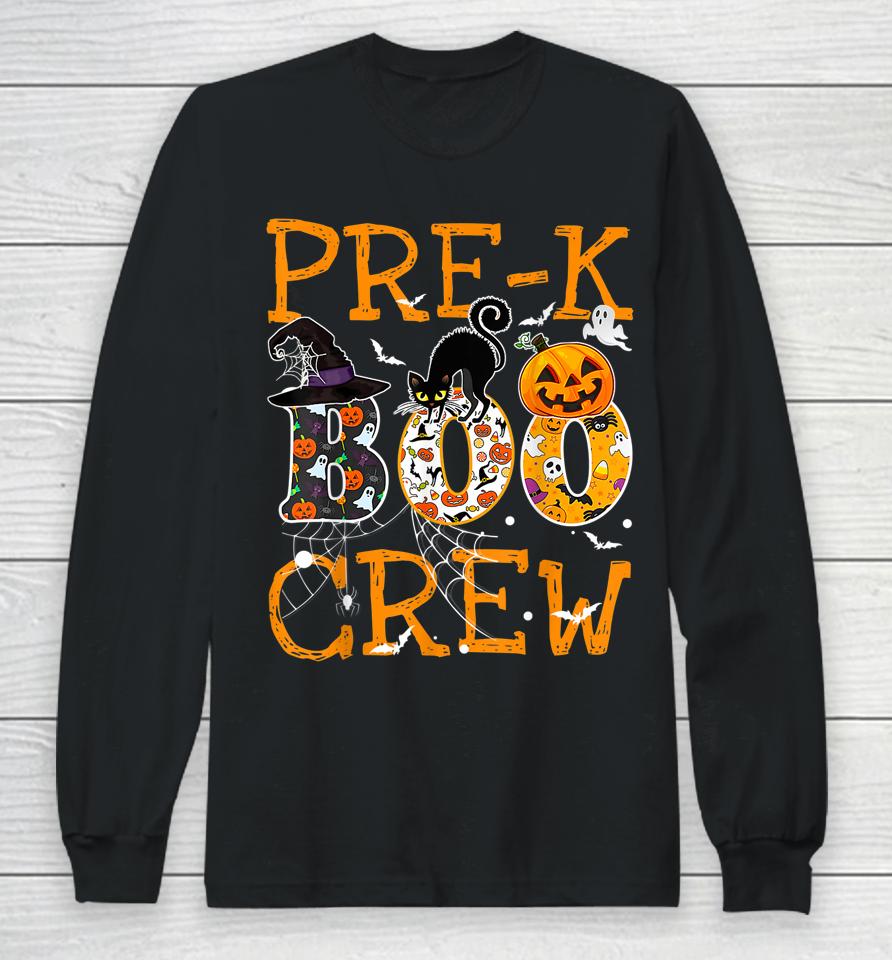 Pre-K Boo Crew Vintage Halloween Costumes For Pre-K Teachers Long Sleeve T-Shirt