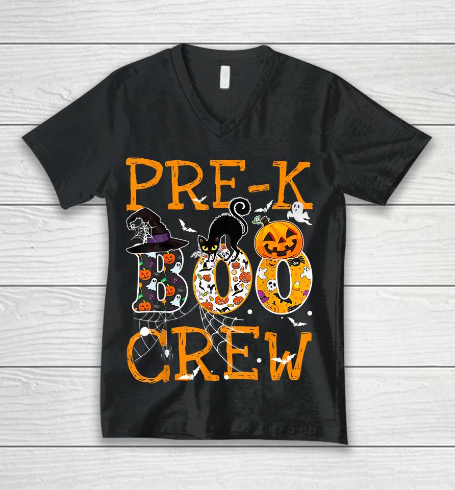 Pre-K Boo Crew Vintage Halloween Costumes For Pre-K Teachers Unisex V-Neck T-Shirt