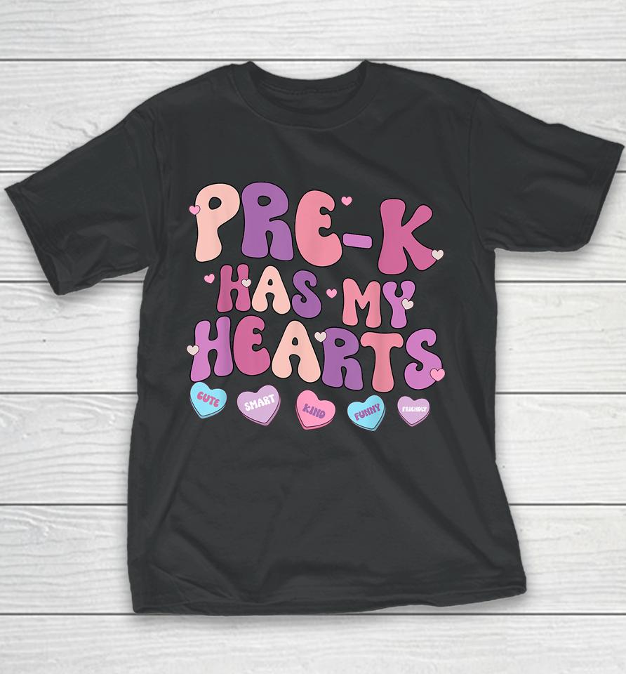 Pre-K Has My Heart Funny Valentines Day Teacher Student Youth T-Shirt