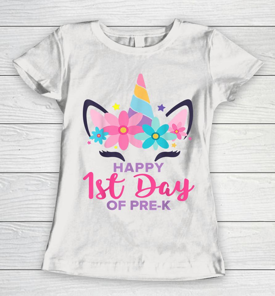 Pre K Unicorn First Day Of School Shirt Back To Outfit Girls Women T-Shirt