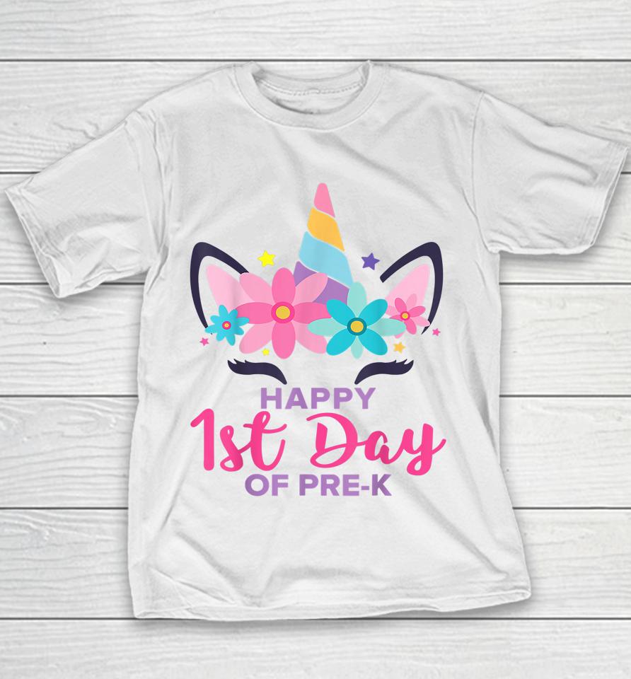 Pre K Unicorn First Day Of School Shirt Back To Outfit Girls Youth T-Shirt