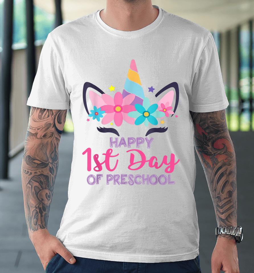 Preschool Unicorn First Day Of School Shirt Back To Outfit Premium T-Shirt