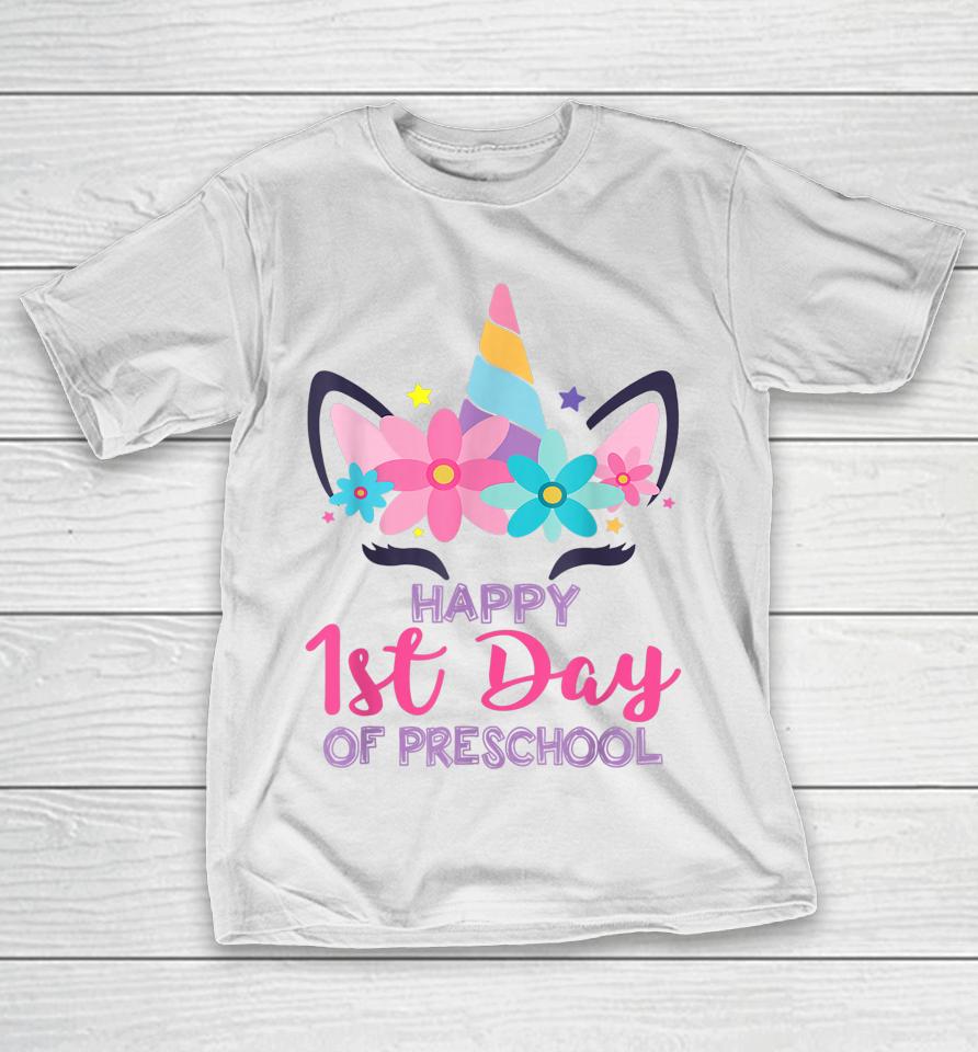 Preschool Unicorn First Day Of School Shirt Back To Outfit T-Shirt