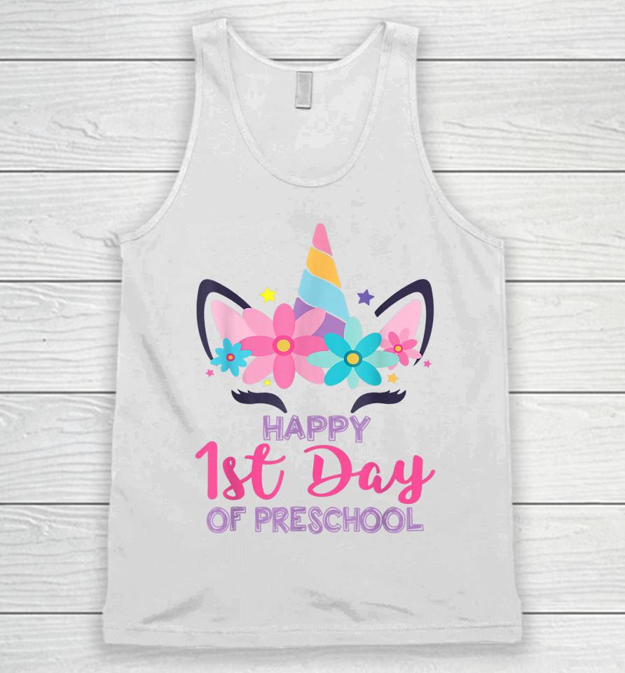 Preschool Unicorn First Day Of School Shirt Back To Outfit Unisex Tank Top
