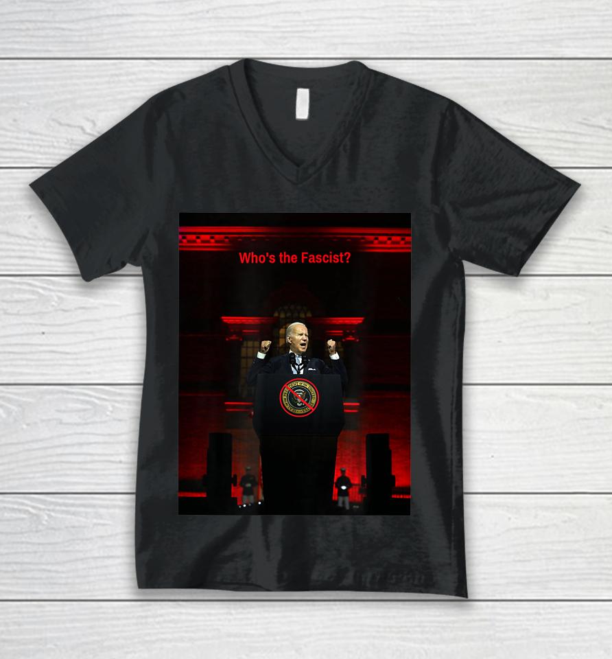 President Biden Delivers Anti-Maga Speech Unisex V-Neck T-Shirt
