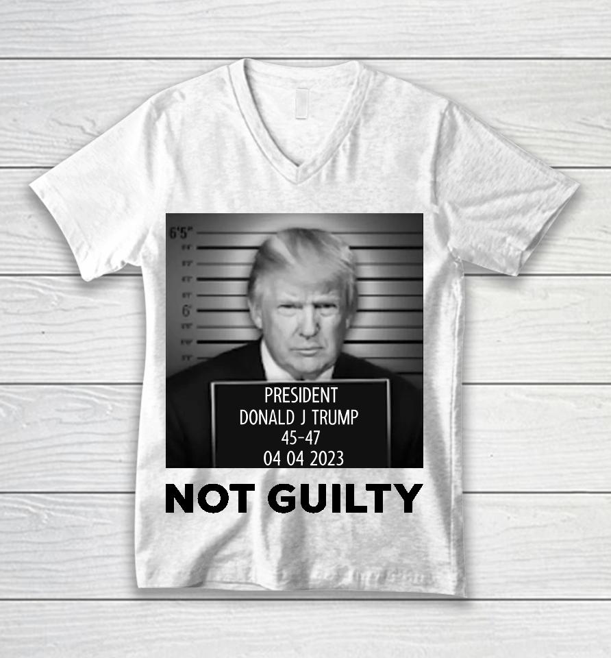 President Donald J Trump Not Guilty Unisex V-Neck T-Shirt