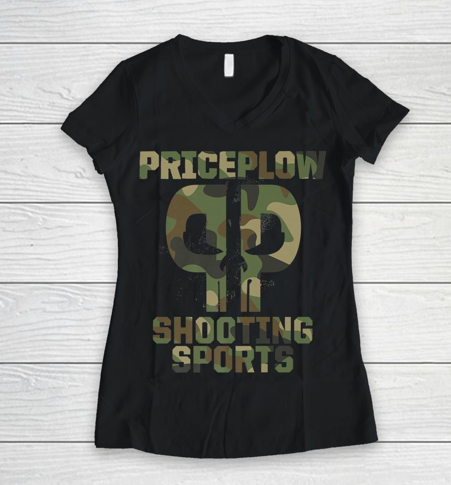 Priceplow Shooting Sports Camo Women V-Neck T-Shirt