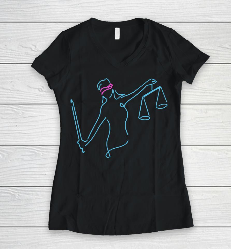 Prima Facie Neon Lady Women V-Neck T-Shirt