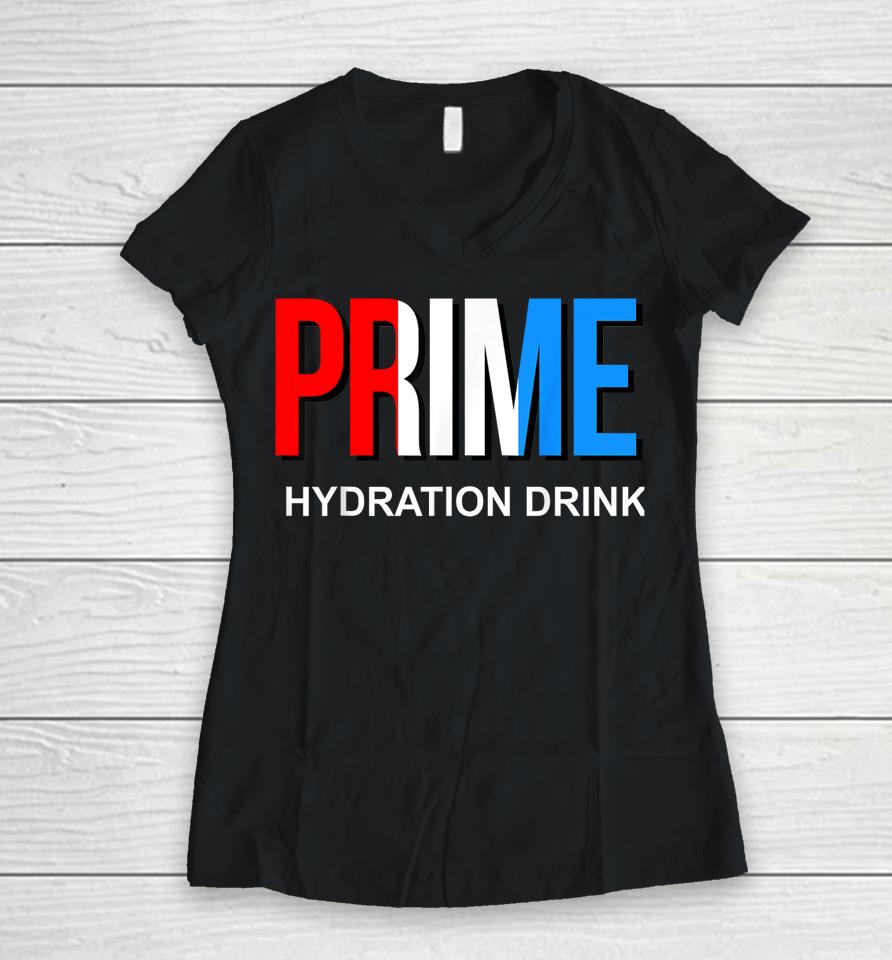 Prime Hydration Drink Women V-Neck T-Shirt