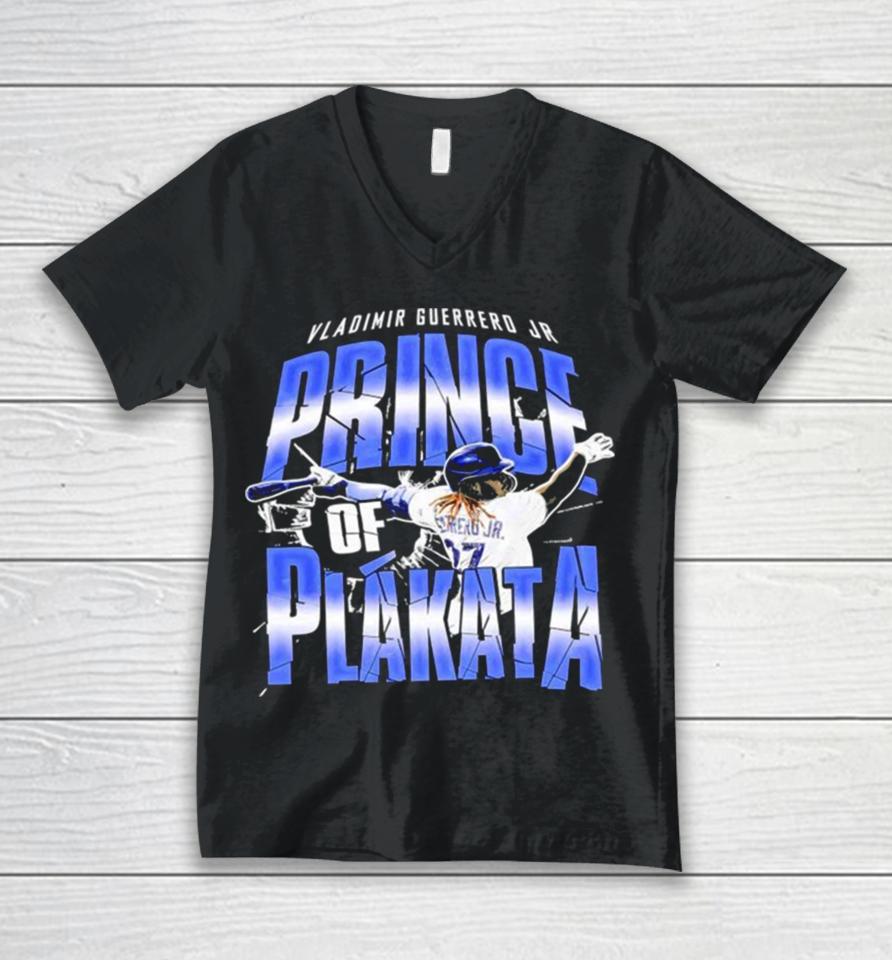 Prince Of Plákata Vladimir Guerrero Jr Toronto Blue Jays Baseball Unisex V-Neck T-Shirt