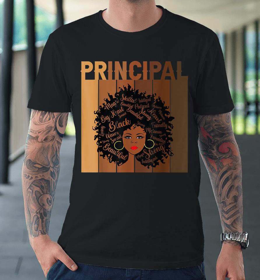Principal Afro African American Women Black History Month Premium T-Shirt