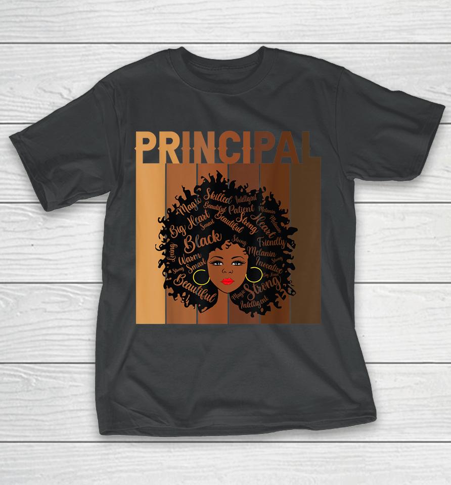 Principal Afro African American Women Black History Month T-Shirt