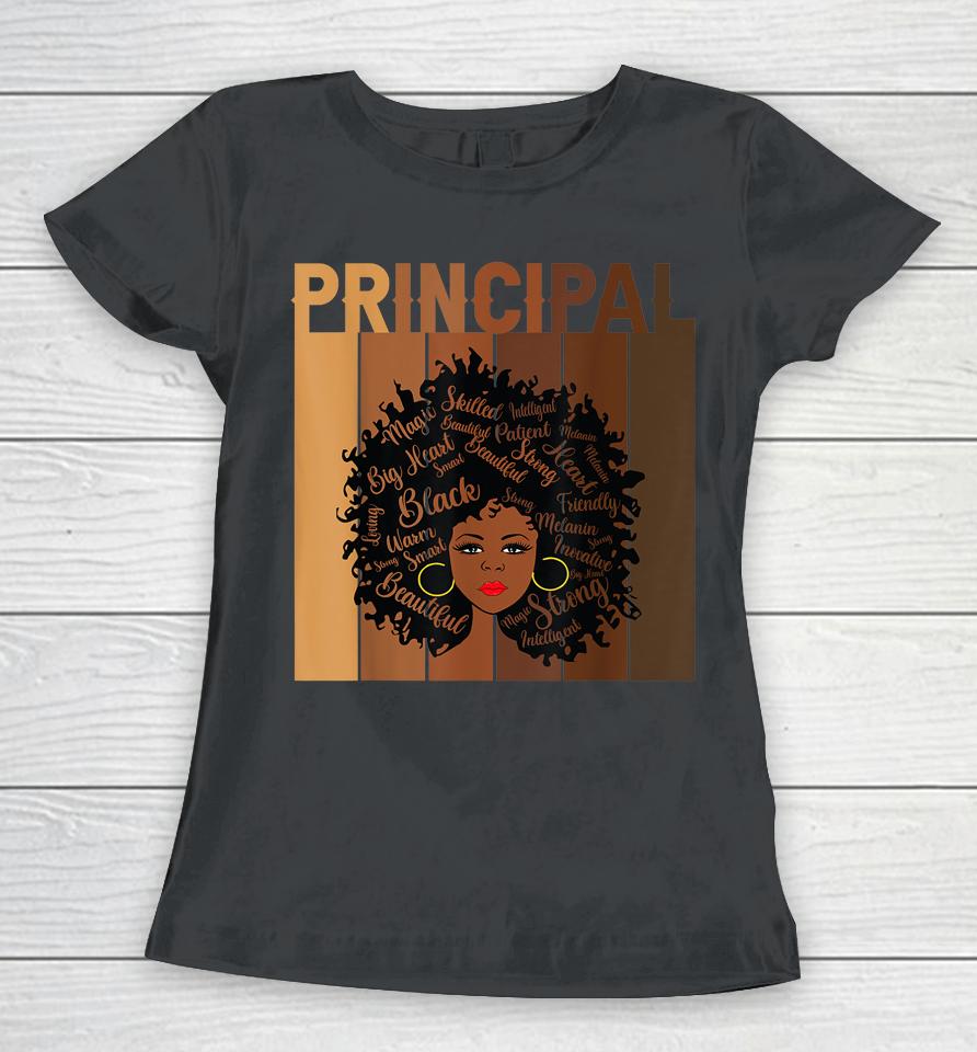 Principal Afro African American Women Black History Month Women T-Shirt