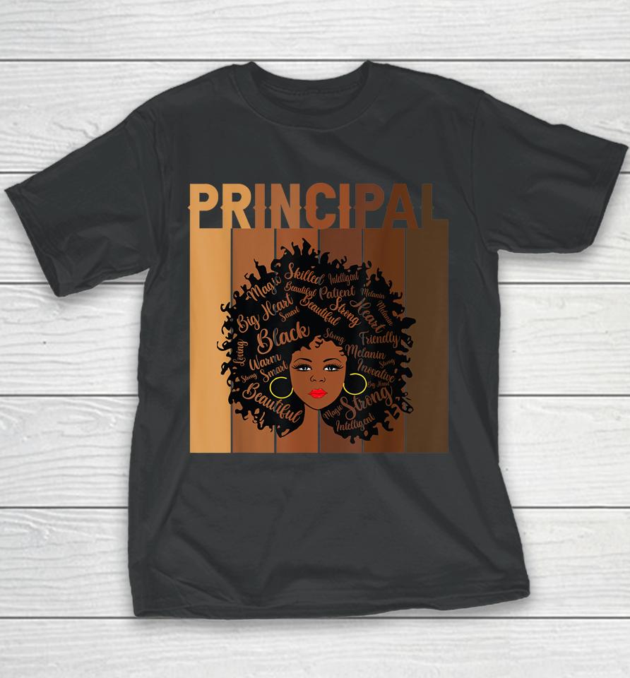 Principal Afro African American Women Black History Month Youth T-Shirt