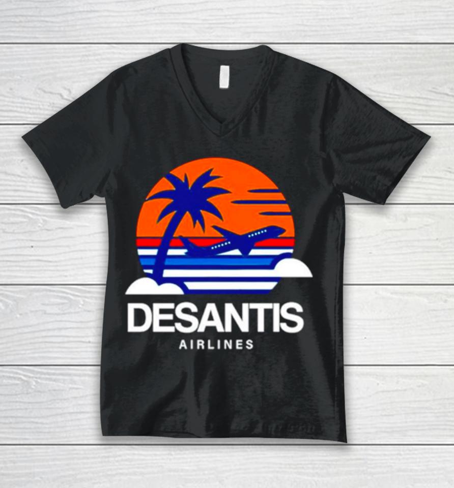 Prison Mitch Desantis Airlines Unisex V-Neck T-Shirt