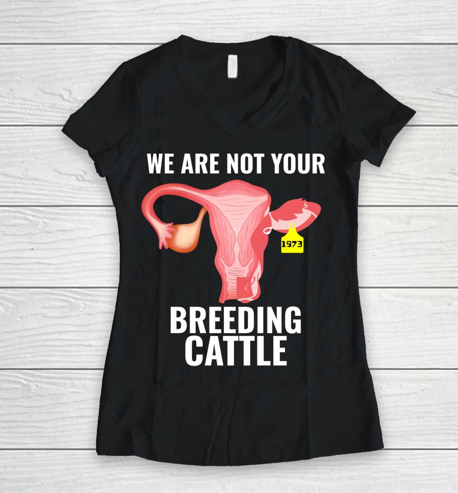 Pro Choice Women's Rights We Are Not Cattle Women V-Neck T-Shirt