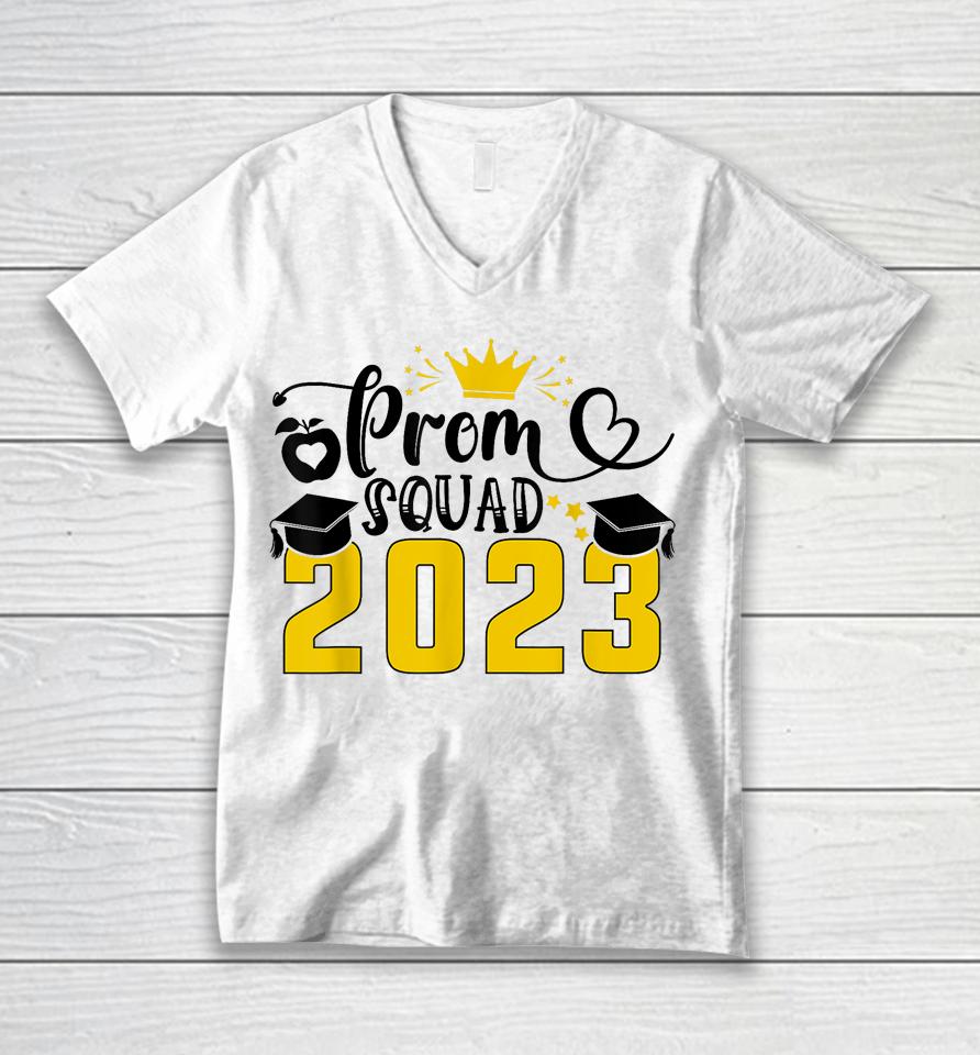 Prom Squad Senior 2023 Prom Graduation Matching Party Unisex V-Neck T-Shirt
