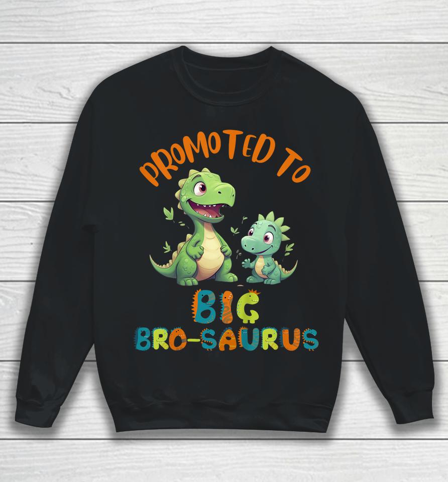 Promoted To Big-Bro-Saurus Big Brother Fun Dinosaur Letters Sweatshirt